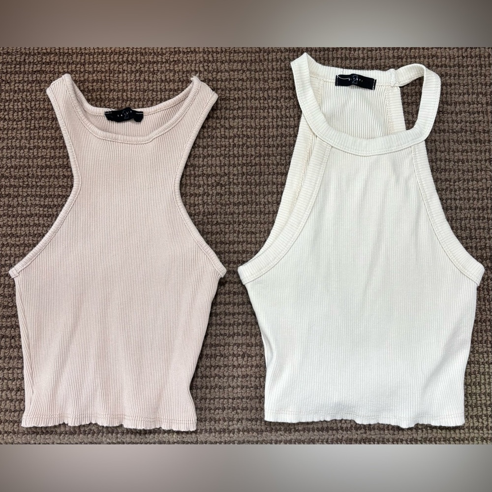 21 Saints tank top lit of 2:  beige + white - size Medium